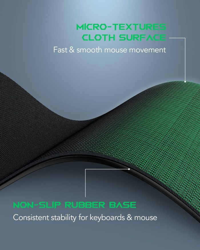 Black Shark Gaming Mouse Pad Desk Mat (31.5” x 11.8” x 0.15”) Mousepad with Superfine Fiber Surface Smooth, Non-Slip Rubber Base, Office Decor for Gamers, Office, Desk Pad Manta P2 - Image 2