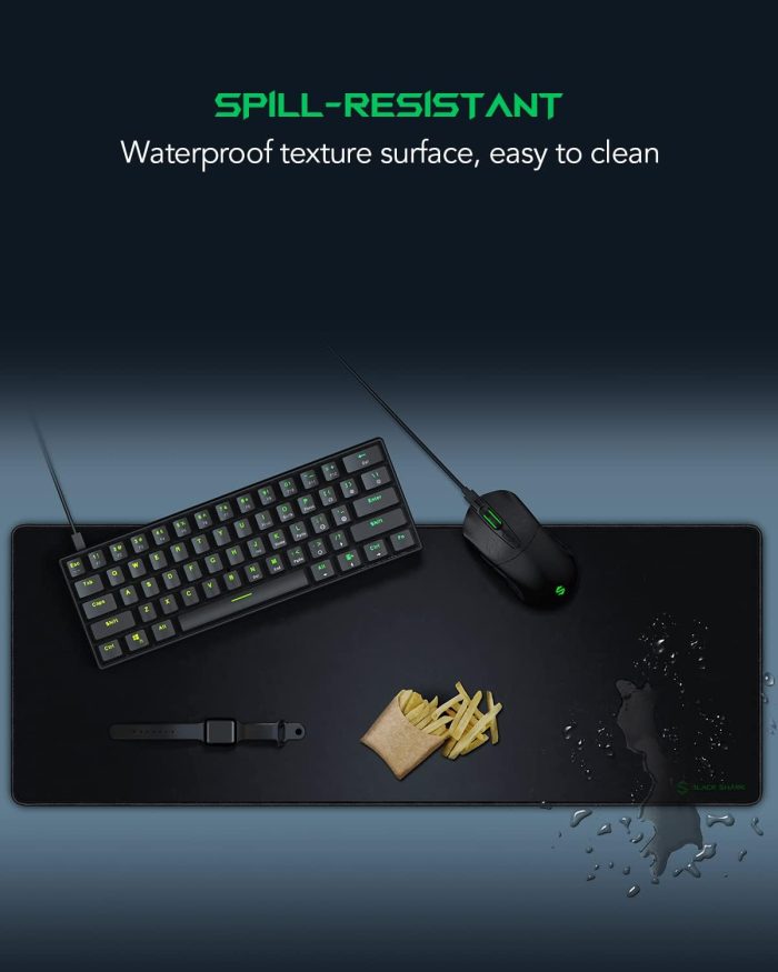 Black Shark Gaming Mouse Pad Desk Mat (31.5” x 11.8” x 0.15”) Mousepad with Superfine Fiber Surface Smooth, Non-Slip Rubber Base, Office Decor for Gamers, Office, Desk Pad Manta P2 - Image 5