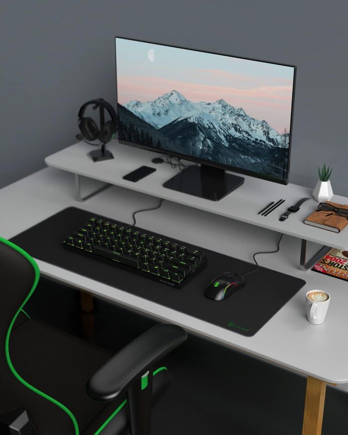 Black Shark Gaming Mouse Pad Desk Mat (31.5” x 11.8” x 0.15”) Mousepad with Superfine Fiber Surface Smooth, Non-Slip Rubber Base, Office Decor for Gamers, Office, Desk Pad Manta P2 - Image 8