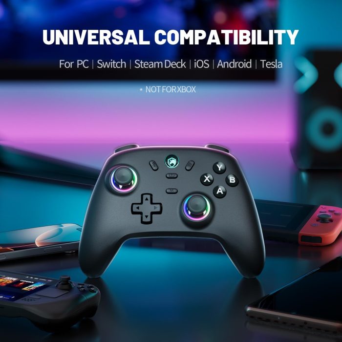 ECHTPower Wireless PC Gaming Controller - Hall Effect Joystick, 2.4G & Wired 1000Hz Polling Rate, 800mAh Battery, Adjustable Turbo/Vibration - for PC/Switch/iOS/Android - Image 3