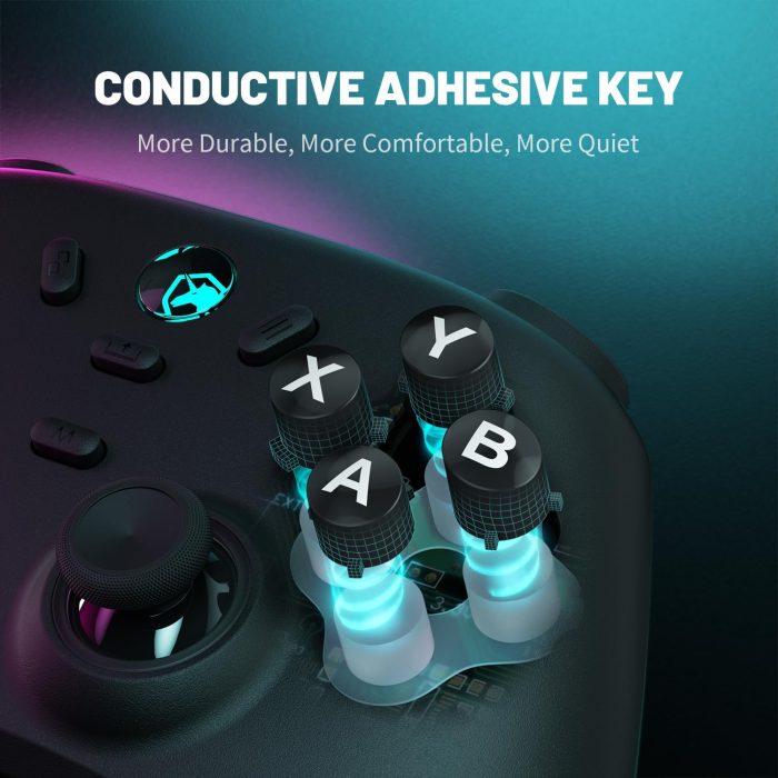 ECHTPower Wireless PC Gaming Controller - Hall Effect Joystick, 2.4G & Wired 1000Hz Polling Rate, 800mAh Battery, Adjustable Turbo/Vibration - for PC/Switch/iOS/Android - Image 8