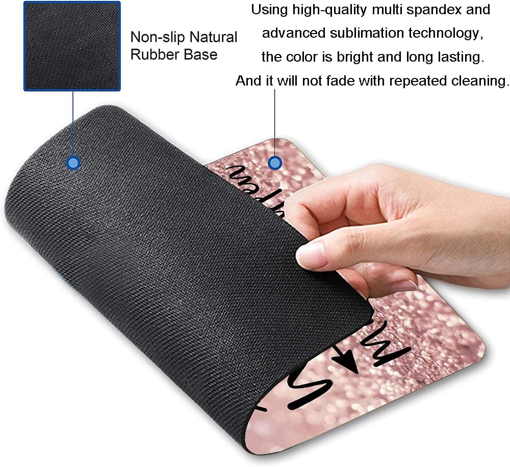 Inspirational Quote Mouse Pad, Stay Positive Work Hard and Make It Happen Motivational Pad for Women, Square Waterproof Non-Slip Rubber Base MousePads Office Laptop - Image 2
