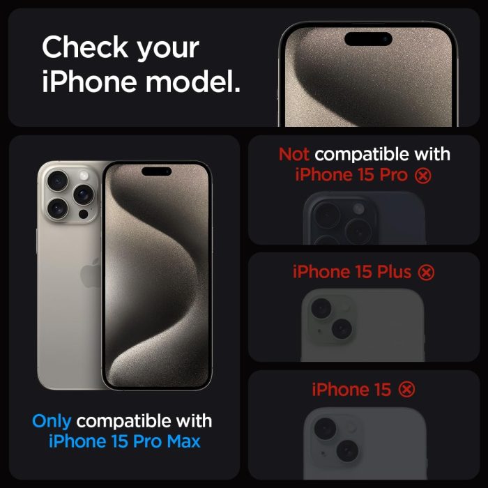 Spigen Tempered Glass Screen Protector [GlasTR EZ FIT - Privacy] Designed for iPhone 15 Pro Max [Case Friendly] - 2 Pack - Image 2